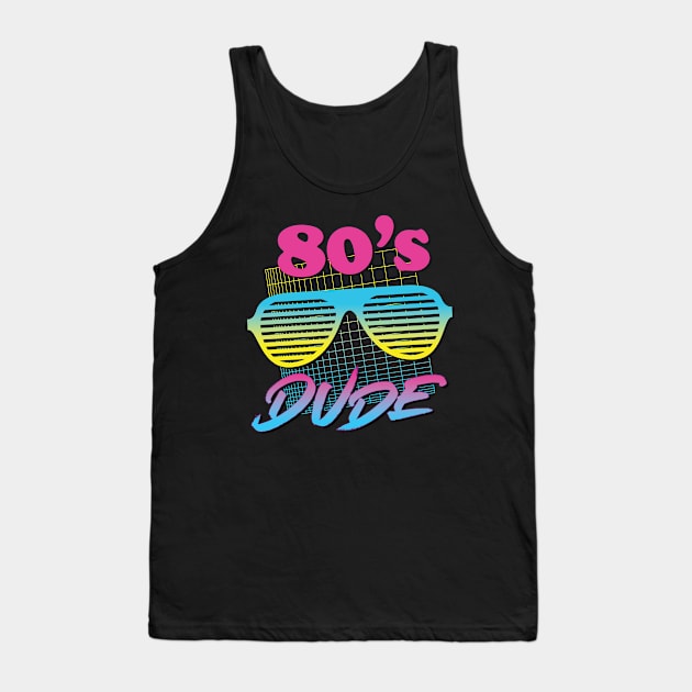 80's Dude  Vintage Blinds Sunglasses Funny Party Shirt Tank Top by andzoo